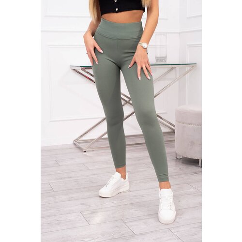 Kesi Striped leggings trousers dark mint Slike
