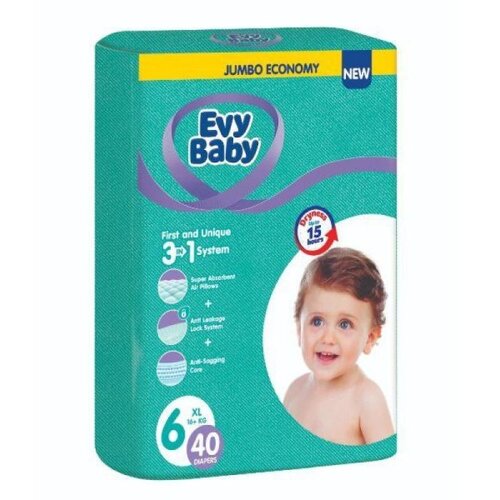Evy Baby Pelene Jumbo 6 XL 16+kg 40kom 3 u 1 Slike