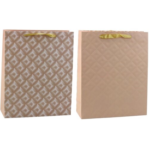 Light Beige Embossed Gift Bag 32 x 26 x 10cm Slike