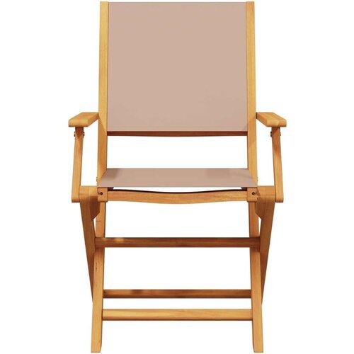  3-dijelni bistro set od tkanine i masivnog drva smeđesivi Slike