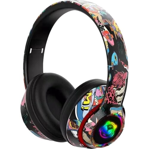  Slu&amp;scaron;alice bluetooth L750 HiFi RGB stickerbomb design, black Slike