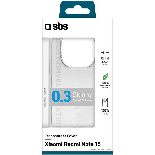 Sbs Ovitek XIAOMI REDMI NOTE 15 4G/5G, prozoren, (5000141508) Slike