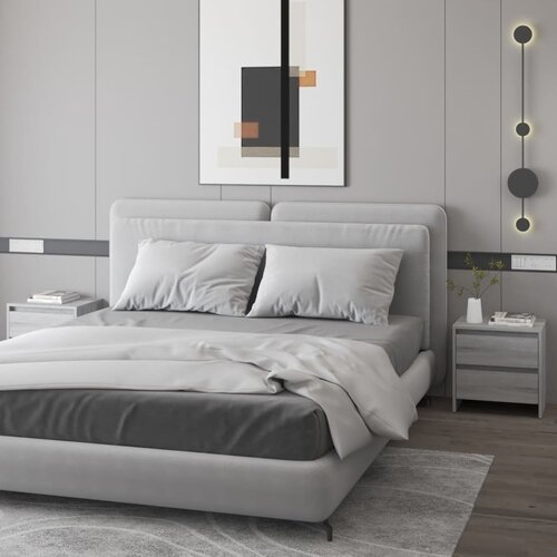 vidaXL Nočna omarica 2 kosa siva sonoma 45x34,5x44,5 cm iverna plošča Cene