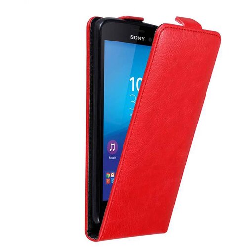 Cadorabo Ohišje, združljivo z Sony Xperia M4 AQUA v rdeče jabolko - Zaščitni ovitek v obliki flipa z magnetnim zapiranjem, (20567608) Cene