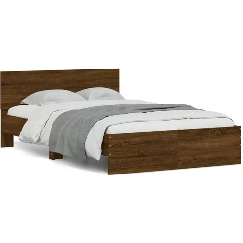 vidaXL Okvir kreveta s uzglavljem boja hrasta 120x190 cm