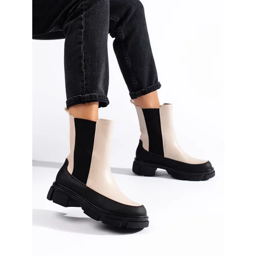 SHELOVET Beige high boots for women