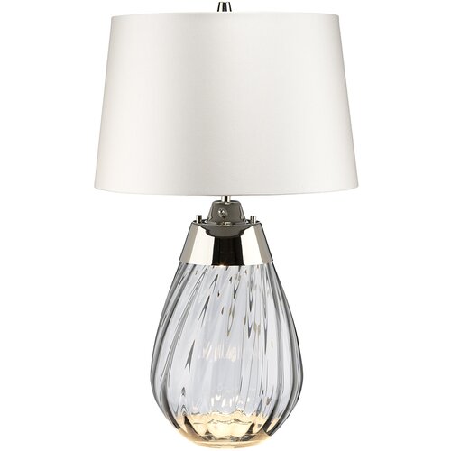Elstead Lighting Elstead Lena Majhna namizna svetilka z 2 lučema in sivo-belim senčnikom, dimljeno steklo, sivo-bel senčnik, E27, (22099541) Cene