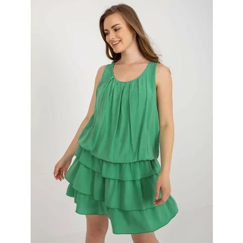 Fashion Hunters Green summer dress with ruffles OCH BELLA