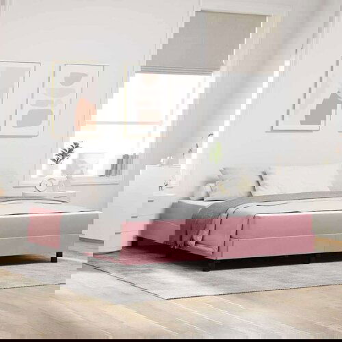  Boxspring krevet s madracem Ružičasta 180 x 200 cm Baršun Cijene