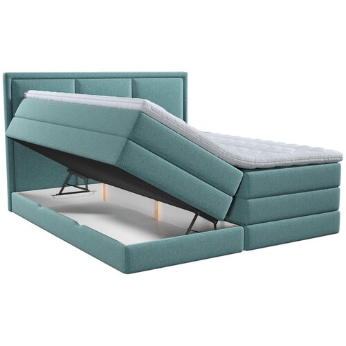 MID.YOU POSTELJA BOXSPRING 180 cm x 200 cm , tekstil turkizna Slike