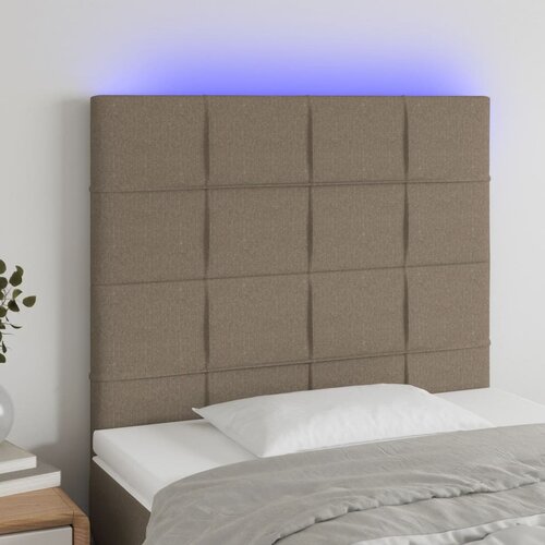 VidaXL LED posteljno vzglavje taupe 90x5x118/128 cm blago Slike
