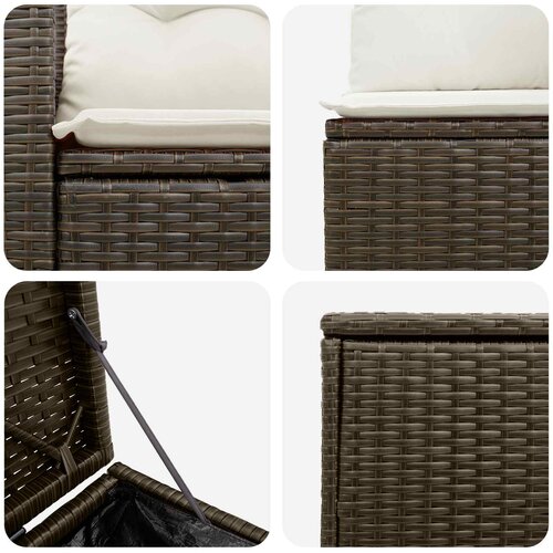  Set sofe 7 kom. Smeđa i krem bijela 55 x 55 x 69 cm 237,5 x 237,5 x 85 cm Slike