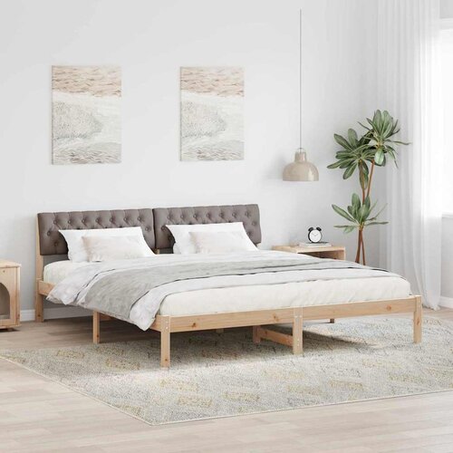 VidaXL Kovinska posteljna konstrukcija Rjava in taupe 180 x 200 cm, (5000084519) Slike