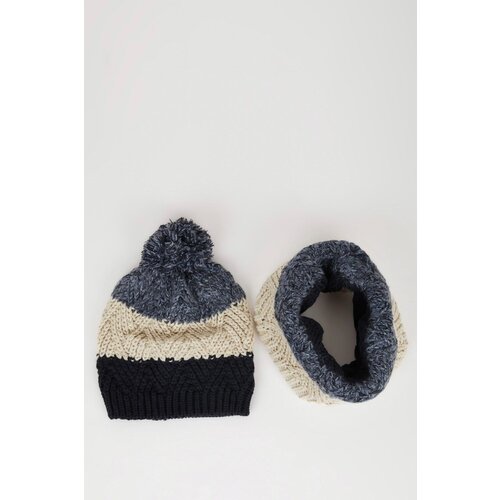 Defacto Size 2-Pack Knitted Scarf Pompom Beanie Cene