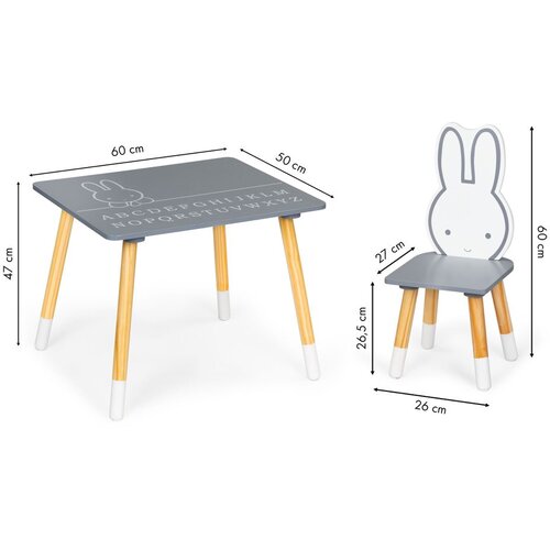 ECO TOYS EcoToys WH141 set dječji stol sa stolicama zeko Slike
