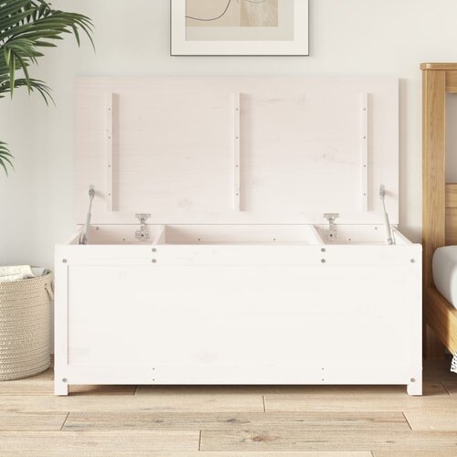 vidaXL Kutija za pohranu bijela 110 x 50 x 45 5 cm od masivne borovine Cijene