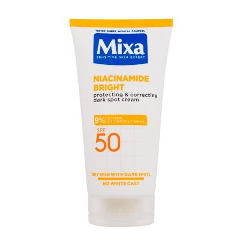 Mixa Niacinamide Bright Protecting & Correcting Dark Spot Cream SPF50 zaščitna in korektivna krema proti temnim madežem 50 ml za ženske Cene