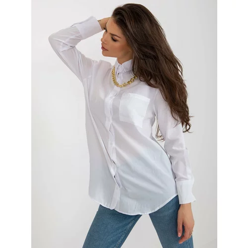 Fashion Hunters White oversize shirt with removable chain
