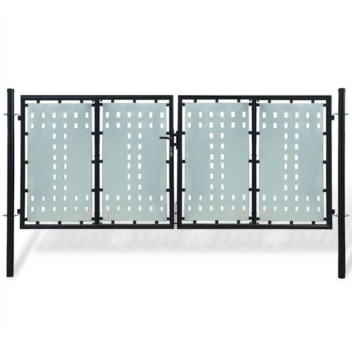 Crna jednokrilna ogradna vrata 300x125 cm Cene