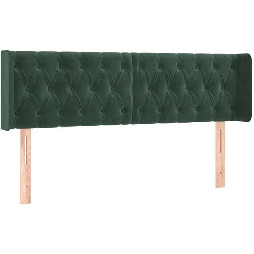 Maison Chic posteljno vzglavje - vzglavna omarica - nočna omarica z u&amp;scaron;esi temno zeleno 147x16x78/88 cm žamet, (21708026) Slike