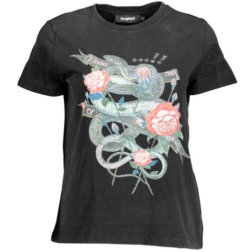 Desigual WOMEN'S SHORT SLEEVE T-SHIRT BLACK Cene