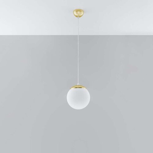  Sollux SL.0715 - Luster na sajli TOYA 1xE27/60W/230V, prečnik 20 cm, bela/zlatna Slike