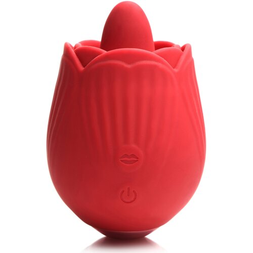 Bloomgasm - French Rose Licking & Vibrating Stimulator - Red Cene