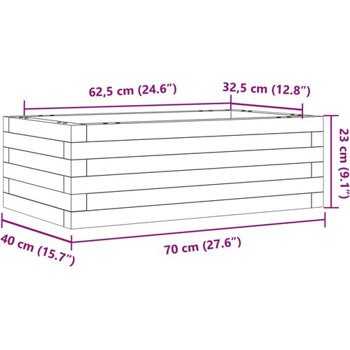  Vrtna sadilica vo&amp;scaron;tano smeđa 70 x 40 x 23 cm masivna borovina Slike