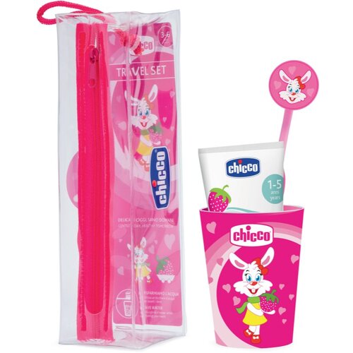 Chicco Travel Set set njege za zube Pink 3 y+ 1 kom Slike