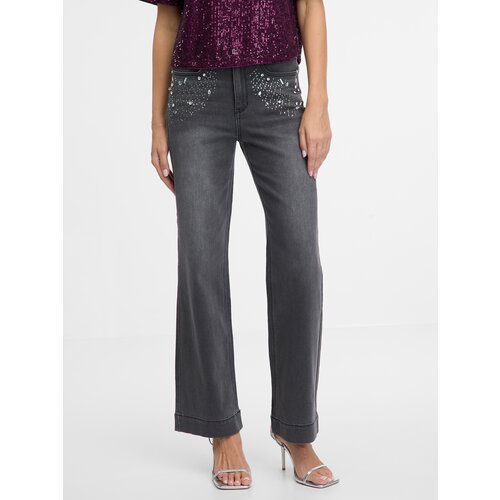 Orsay Dark grey women&amp;#039;s wide leg jeans - Women&amp;#039;s Slike