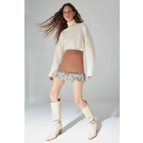Trendyol Limited Edition Camel Mini Skirt