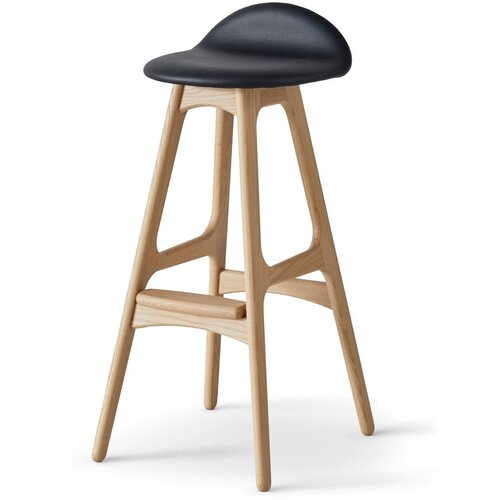 Hammel Furniture Okretna barska stolica crna/prirodna koža 86 cm Buck - Slike