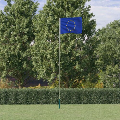 VidaXL Europska zastava i jarbol 5 55 m aluminijski Slike