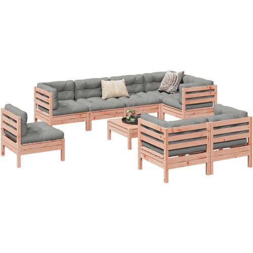  9-dijelni set vrtnih sofa s jastucima masivno drvo duglazije Cene