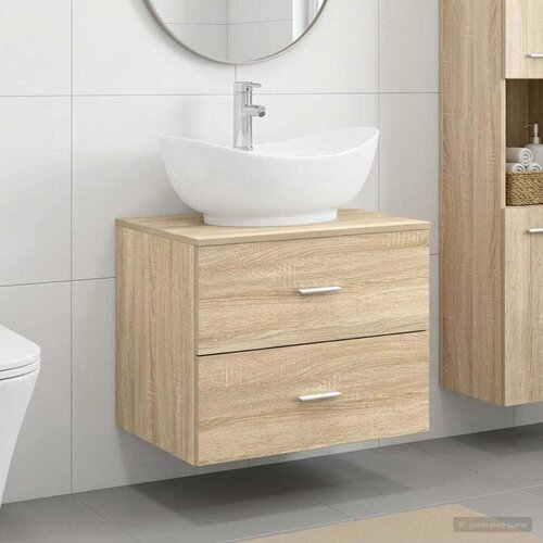  Set namje&scaron;taja za kupaonicu Hrast sonoma Konstruirano drvo Smeđa 62.5 x 44.5 x 50 cm Cijene