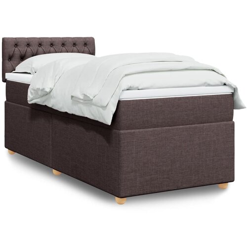 The Living Store Box spring postelja z vzmetnico temno rjava 100x200 cm blago - Box Spring Postelja, (21428329) Slike