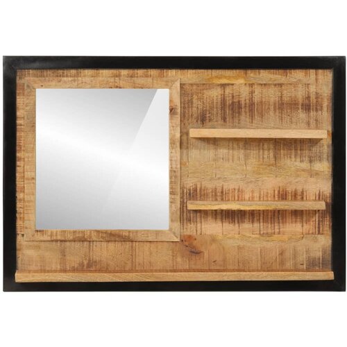 Maison Chic Ogledalo - Zrcalo - Kozmetično ogledalo s policami 80x8x55 cm steklo in trden mangov les, (21697824) Cene