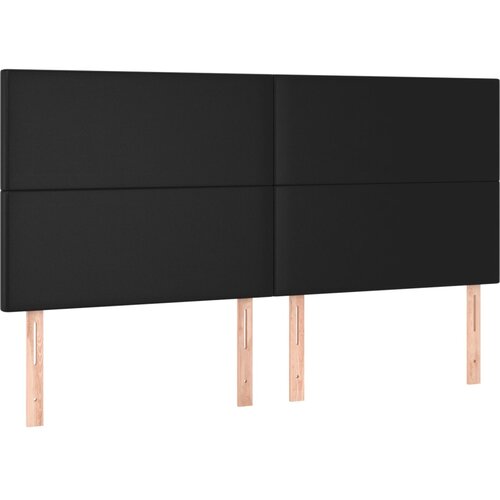 Maison Chic Posteljno vzglavje - Vzglavna omarica 4 kosa črn 90x5x78/88 cm umetno usnje, (22078239) Cene