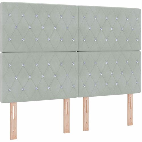 LED Box Spring Krevet Svijetlo siva 160 x 200 cm Bar&amp;scaron;un Svjetlosiva Slike