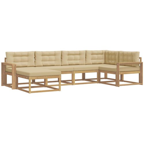 vidaXL Zunanja garnitura za sedenje 5 pcs Bela in bež Poliester, (5000280767) Cene