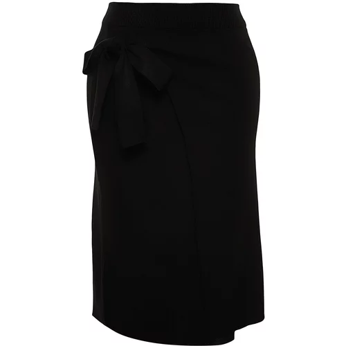 Trendyol Curve Black Front Detailed Knitwear Skirt