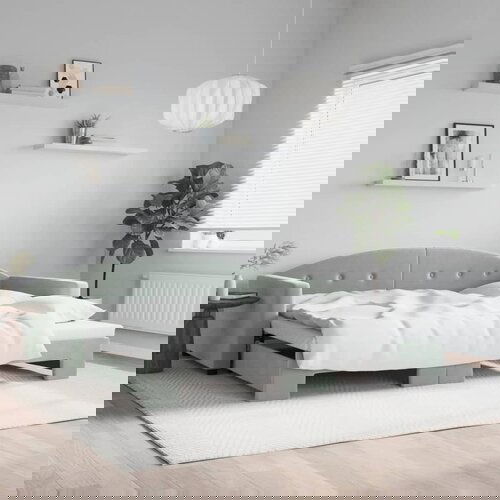  The Living Store Izvlečna dnevna postelja svetlo siva 100x200 cm žamet - Izvlečna Dnevna Postelja, (21488354) Slike