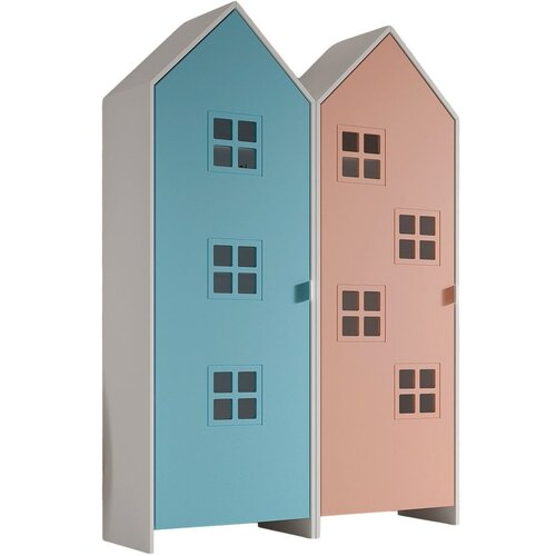 Vipack Svetlo modra/rožnata otroška garderobna omara 115x171,5x37 cm Casami – Cene