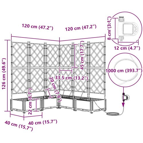  Vrtna saksija 5 pcs Svijetlo siva 120 x 120 x 126 cm Plastika Slike