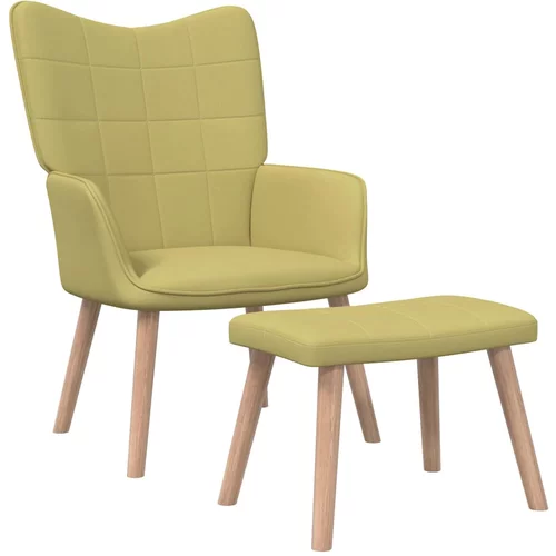  Stolica za opuštanje s osloncem za noge zelena od tkanine