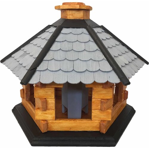  Drvena hranilica za ptice, sa posudom za hranu 40 x 45 x 35 cm Slike