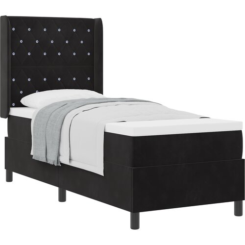 vidaXL Box Spring postelja z vzmetnico črna 80x200 cm žamet, (22080995) Cene