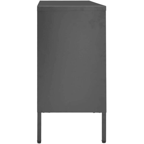 VidaXL Komoda antracit 105 x 35 x 70 cm od čelika i stakla Slike