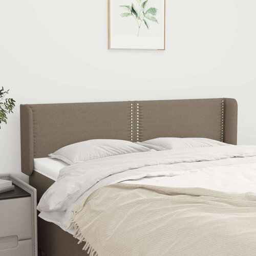  Vzglavje z u&amp;scaron;esi taupe 147x16x78/88 cm blago, (20735402) Slike