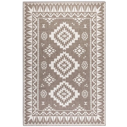 Elle Decoration Rjava/kremno bela zunanja preproga 160x230 cm Gemini &amp;ndash; Slike